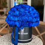 Box 100 Rosas Importadas Azules