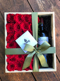 Caja de madera y vino  “Símbolo de amor”