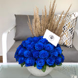 Concreto 50 Rosas Importadas Azules